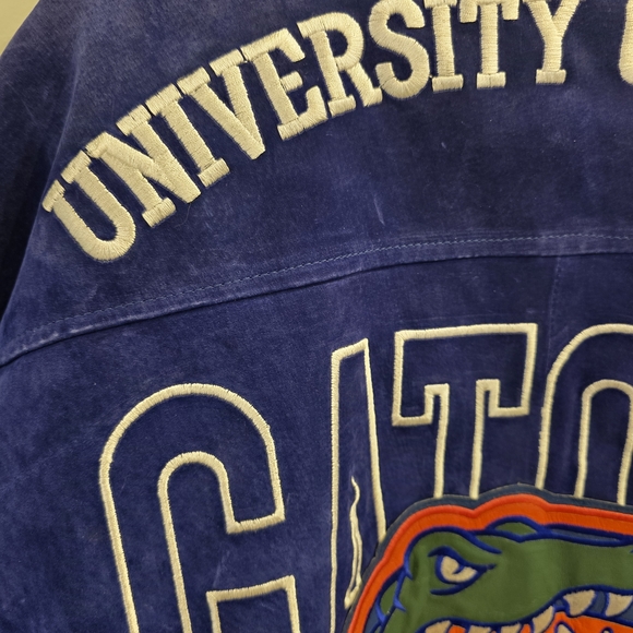 Vintage 90s Florida University Gators Reversible Suede / Nylon Varsity Jacket L - Picture 7 of 15